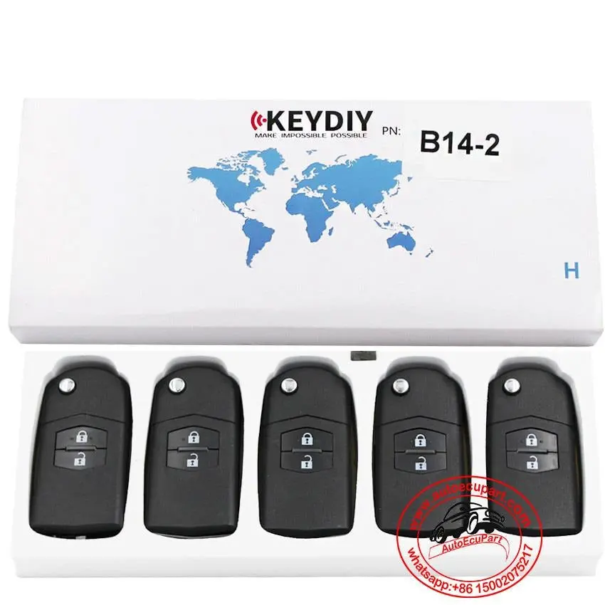 5Pcs Kd B14-2 Universal Remote Control Key 2 Button (Keydiy B Series) 1