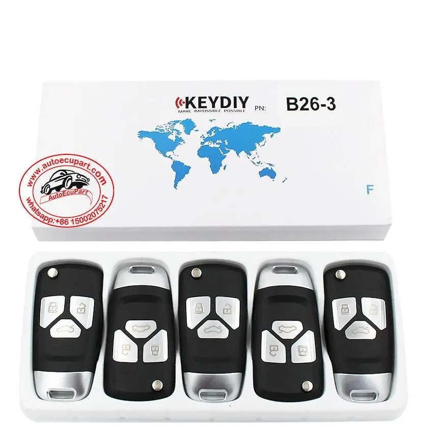5Pcs Kd B26-3 Universal Remote Control Key 3 Button (Keydiy B Series) 1