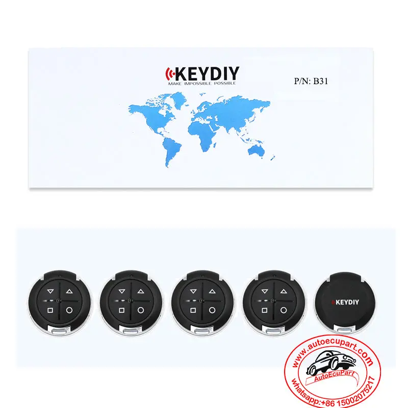 5Pcs Kd B31 Universal Garage Door Remote Control Key 4 Button (Keydiy B Series) 1