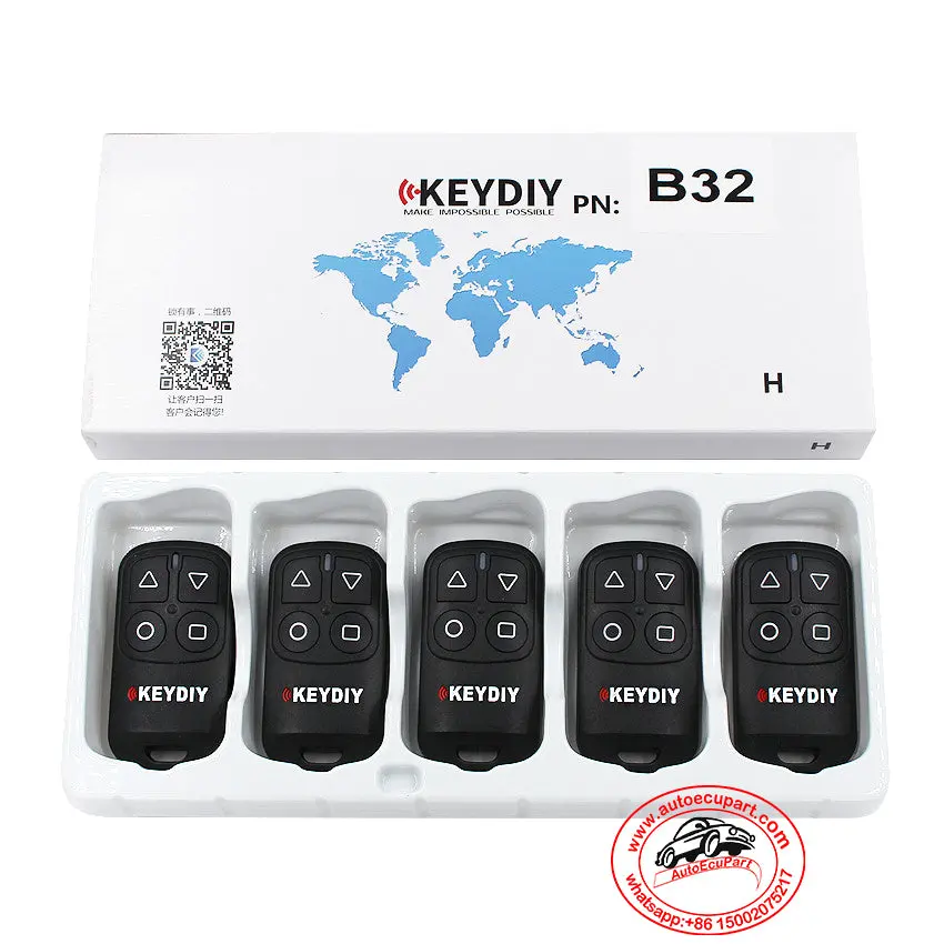 5Pcs Kd B32 Universal Garage Door Remote Control Key 4 Button (Keydiy B Series) 1
