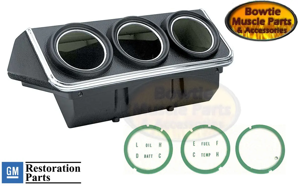 1967 Camaro 67 Firbird Console Gauges Housing And Lens Gauge 1