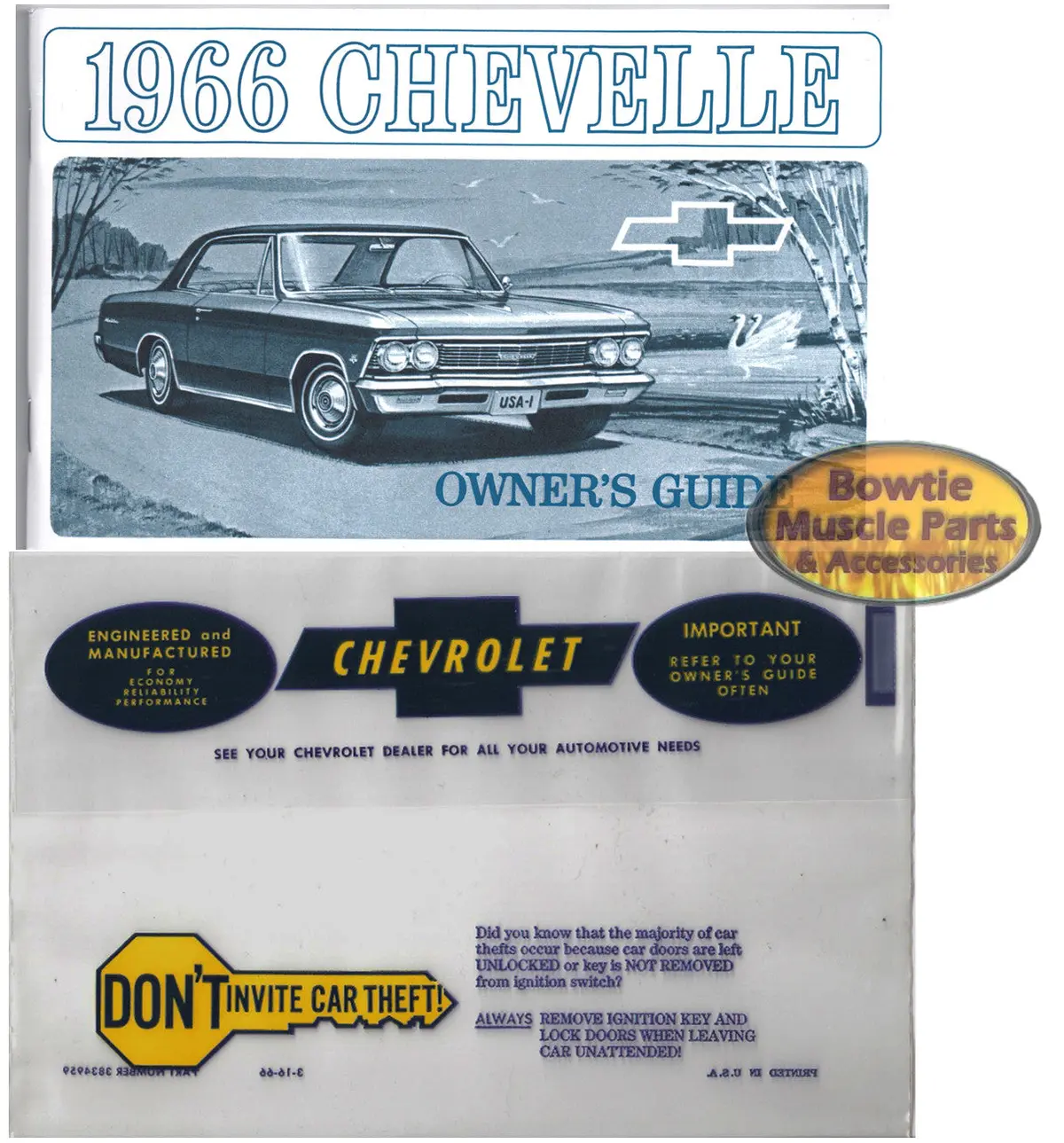 66 Chevelle  El Camino Factory Owner's Manual With Storage Bag 1