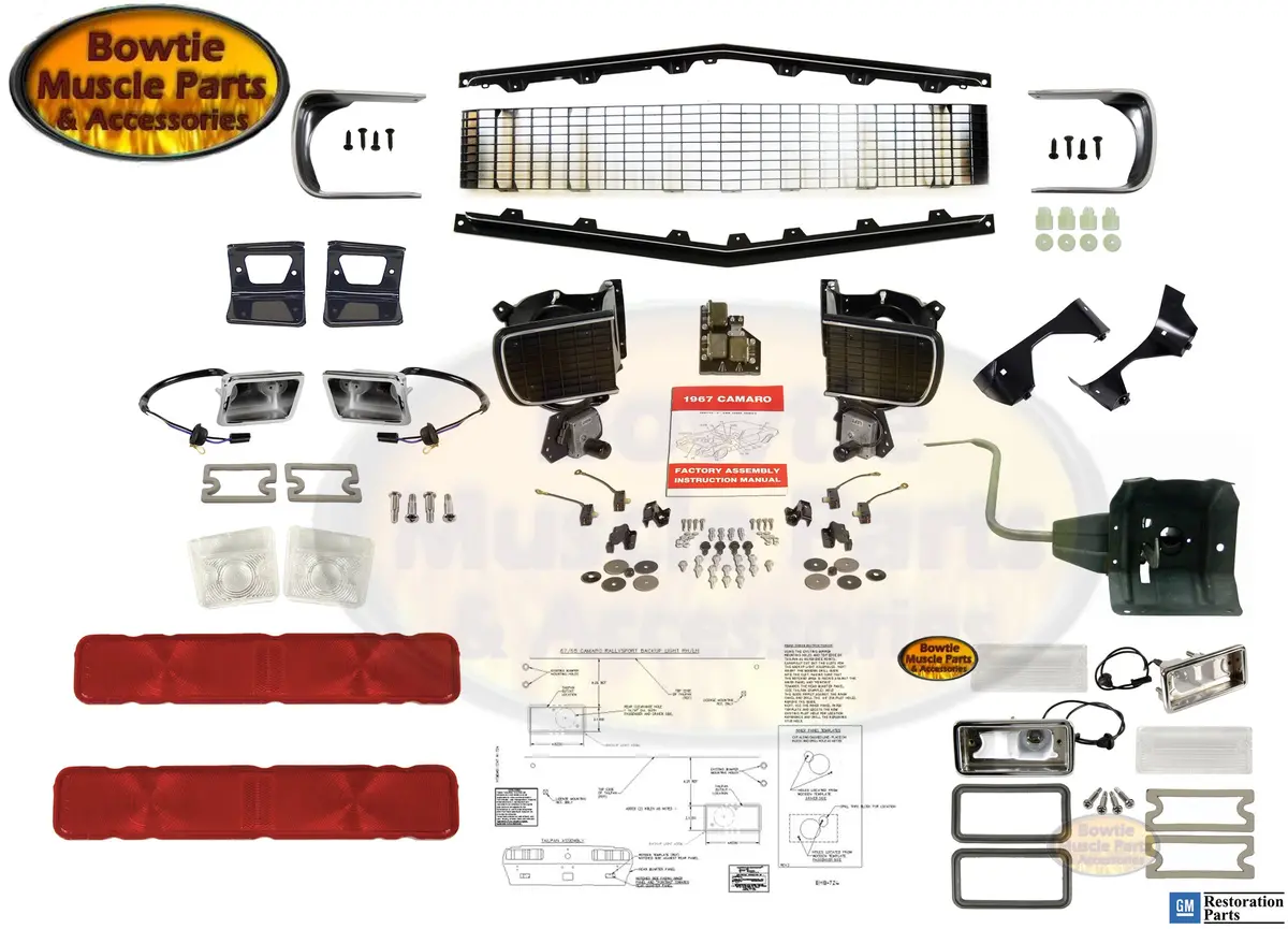 1967 Camaro Rs Conversion Kit Factory Correct Electric Motors Rallysport Grille 1
