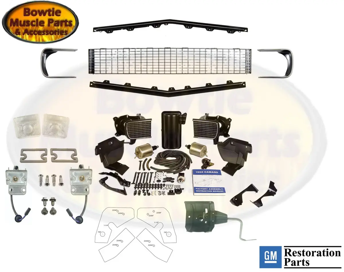 1968 Camaro Rs Conversion Kit Factory Correct Chrome Accent Rallysport Grille 1