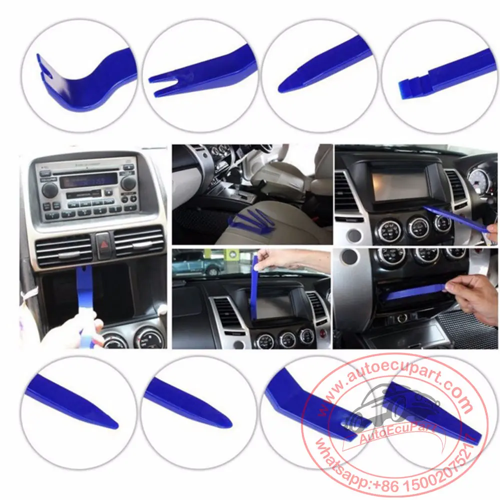 4Pcs/Set (Good Quality) Plastic Trim Removal Tool Car Radio Panel Interior Door Clip Panel Trim Dashboard Car Repair Tool Kit 1