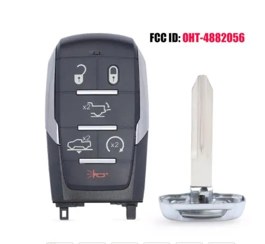 6Buttons For Dodge Ram 1500 Pickup 2019 2020 Smart Key Car Key 433Mhz Ask Pcf7953m Oht-4882056 P/N: 68291687Ad 1
