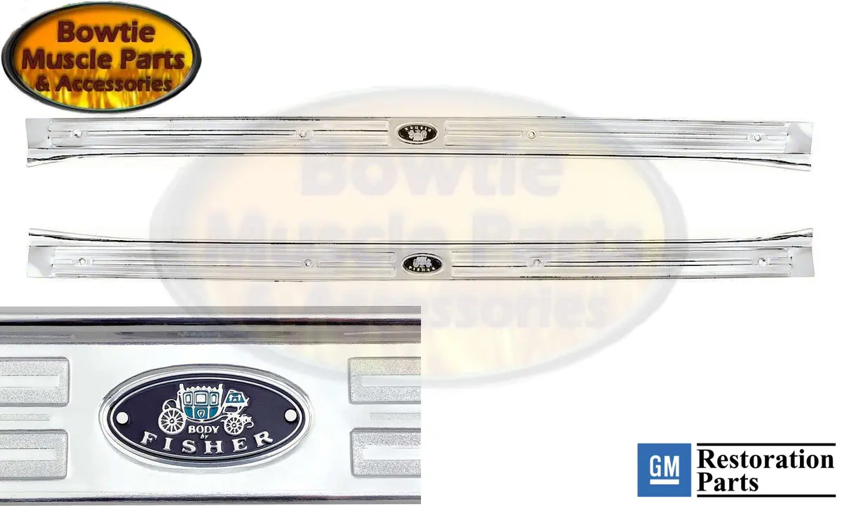 67 68 69 Camaro Firebird Body By Fisher Door Sill Plates Gm Licensed Pair 1