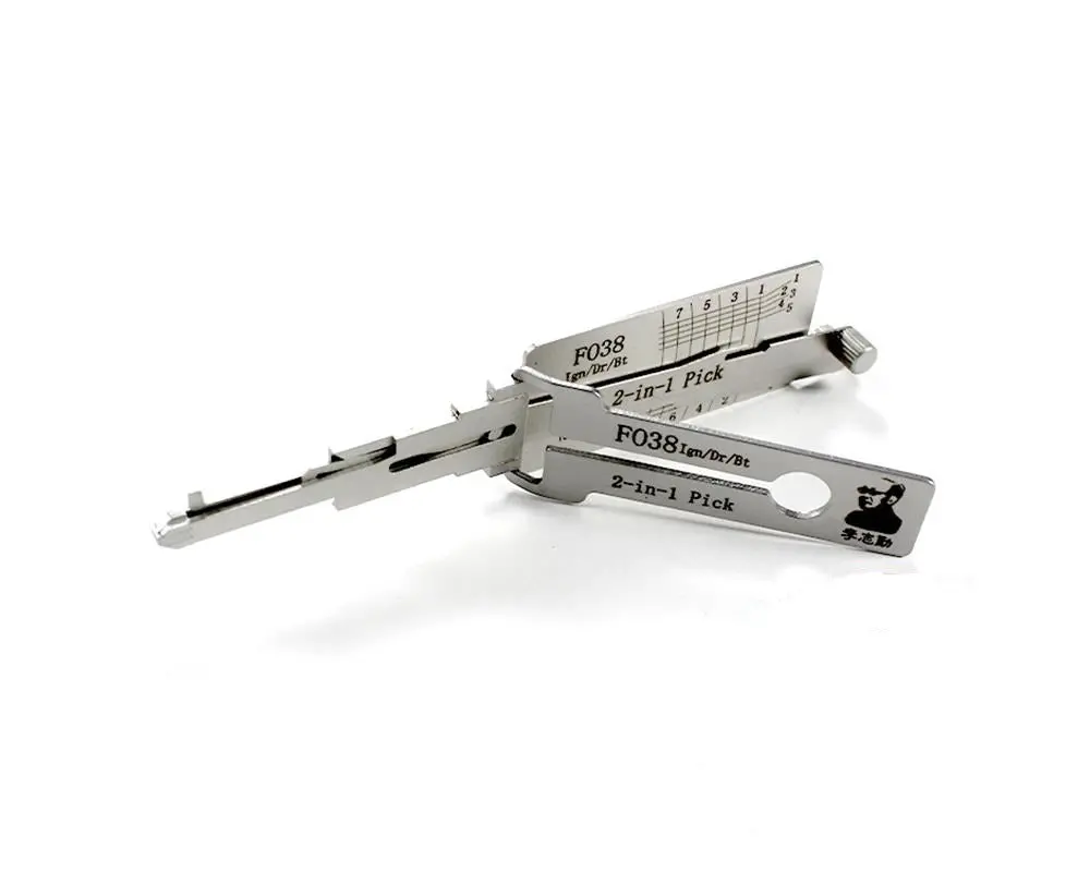 Original Lishi Fo38 H75 Ford 8-Cut 2-In-1 Pick - Ignition / Door / Trunk - Anti Glare 1