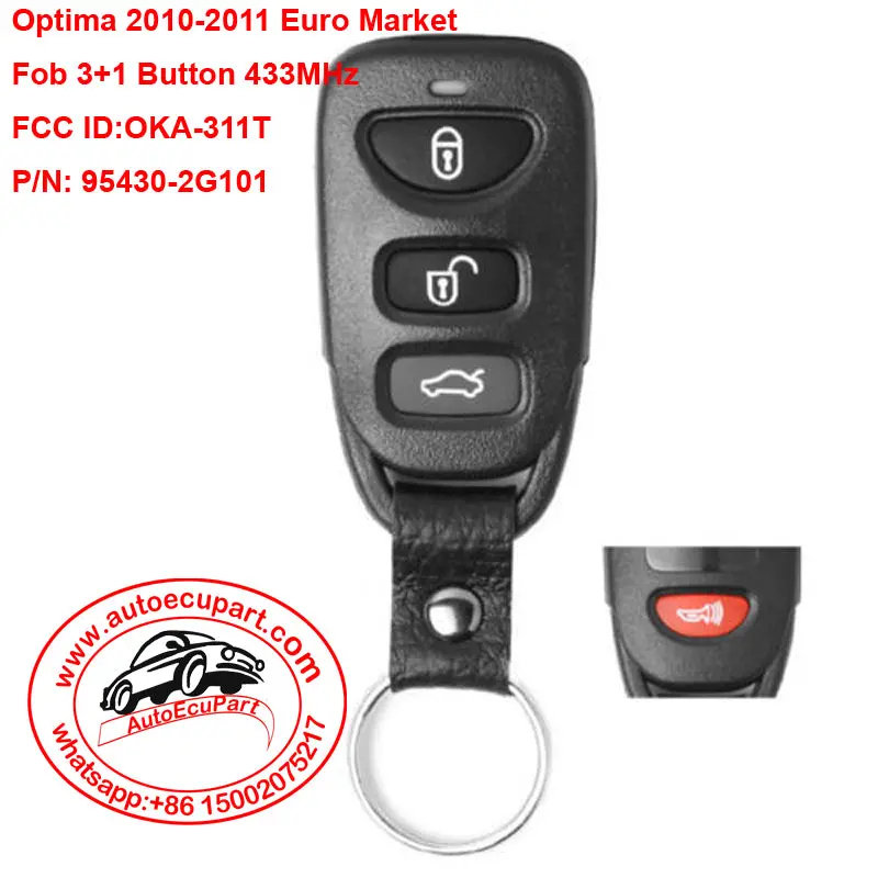 Remote Key Fob 3+1 Button 433Mhz For Kia Optima 2010-2011 Fcc Id: Oka-311T 1