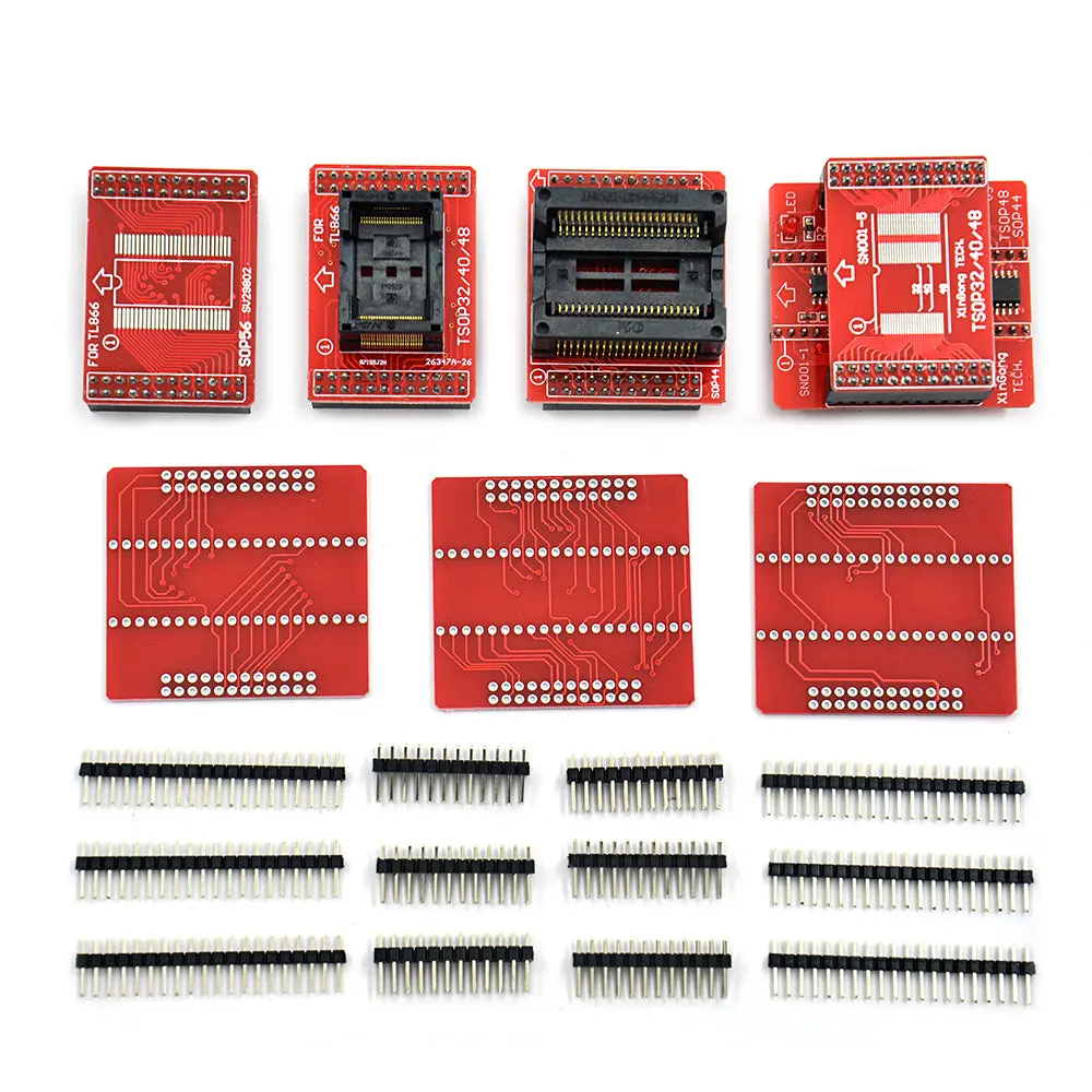 7Pcs/Set Tsop32 Tsop40 Tsop48 Sop44 Sop56 Adapter Sockets For Minipro Tl866ii Plus Tl866a Tl866cs Universal Programmer 1