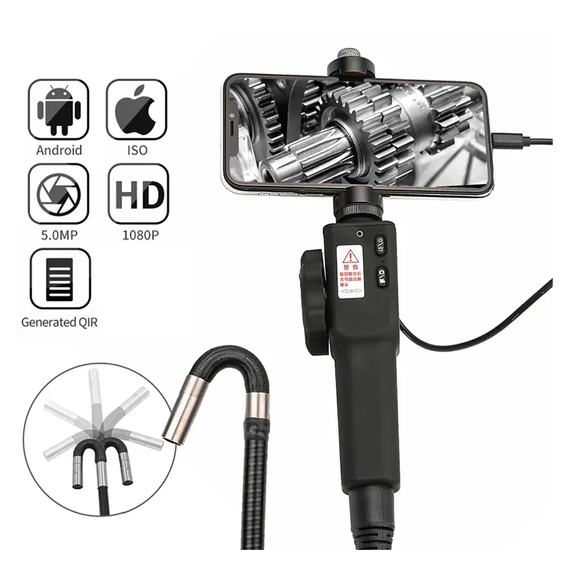 8.5Mm Android Ios Automotive Endoscope 360 Degree Industrial Borescope Inspection Camera With 2 Way Steering 1