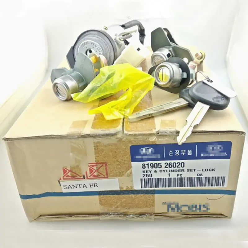 81905-26020 Driver Passenger Door Lock Cylinder Set With 2 Keys 8190526020 For 2000-2006 Hyundai Santa Fe 1
