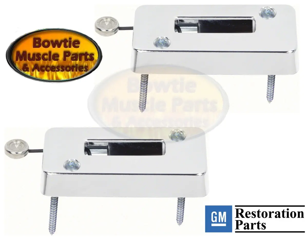69 Camaro Firebird Chrome Bezel Escutcheons For Headrest Retainers Bracket Pair 1
