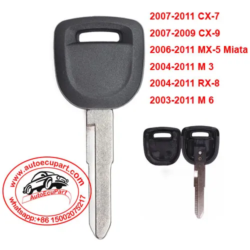 5Pcs Ignition Key Shell Case Blank For Mazda 3 5 6 Cx-7 Mx-5 Miata 1