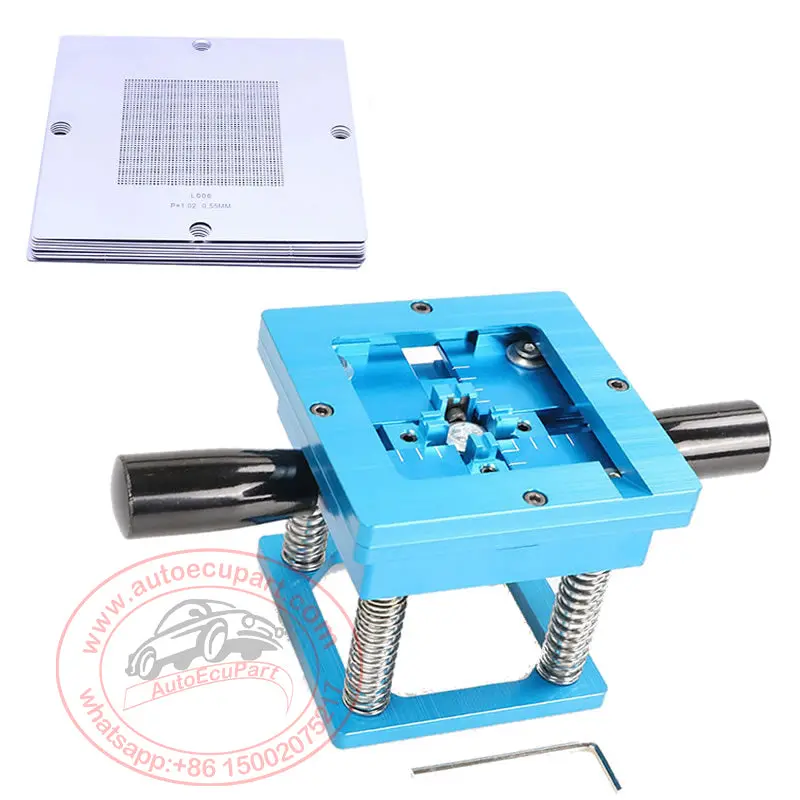 90*90Mm Bga Stencil Reballing Station Kit With 10Pcs Bga Universal Steel Mesh 1