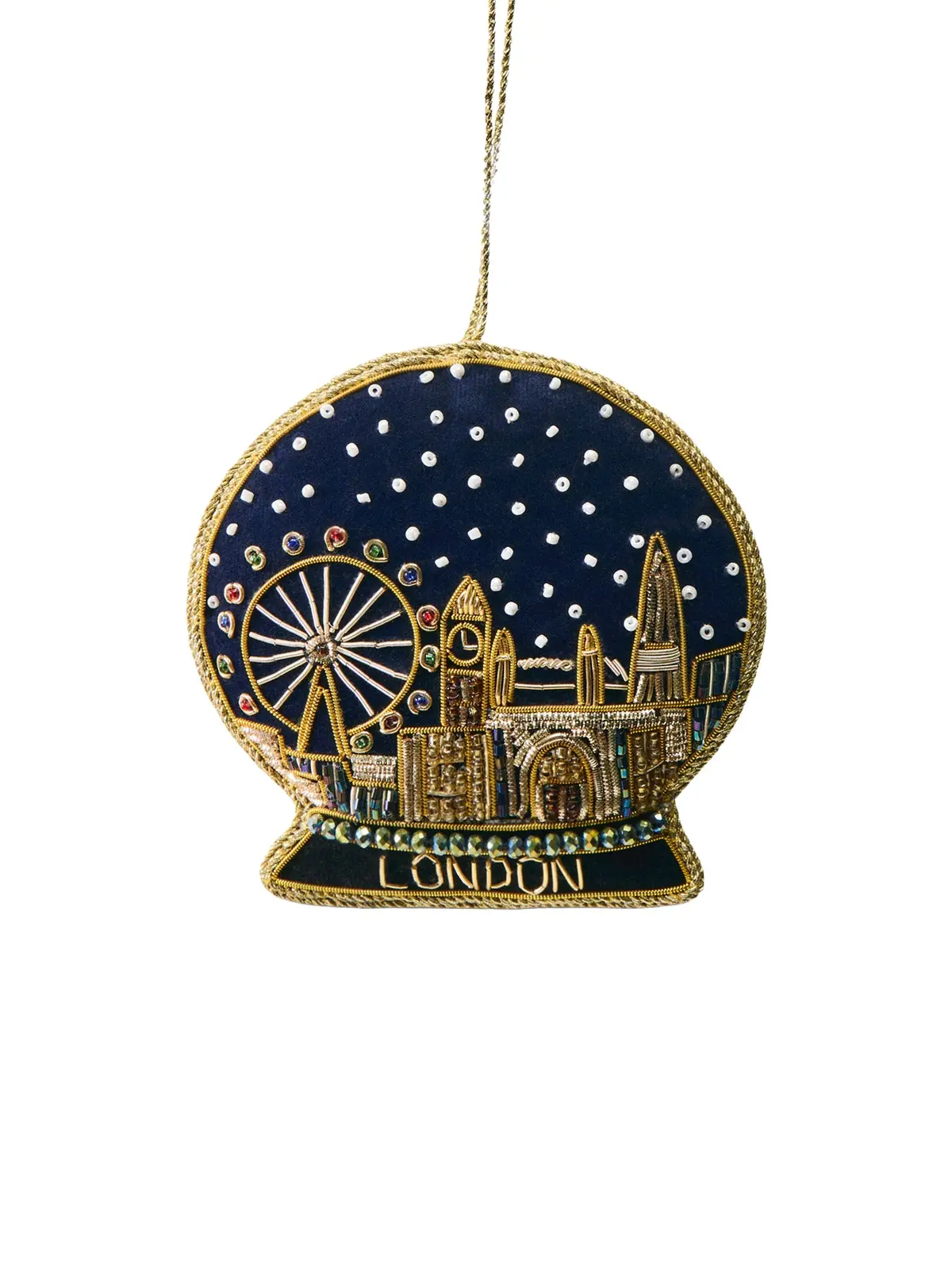 London Snowglobe Christmas Tree Hanging Decoration 1