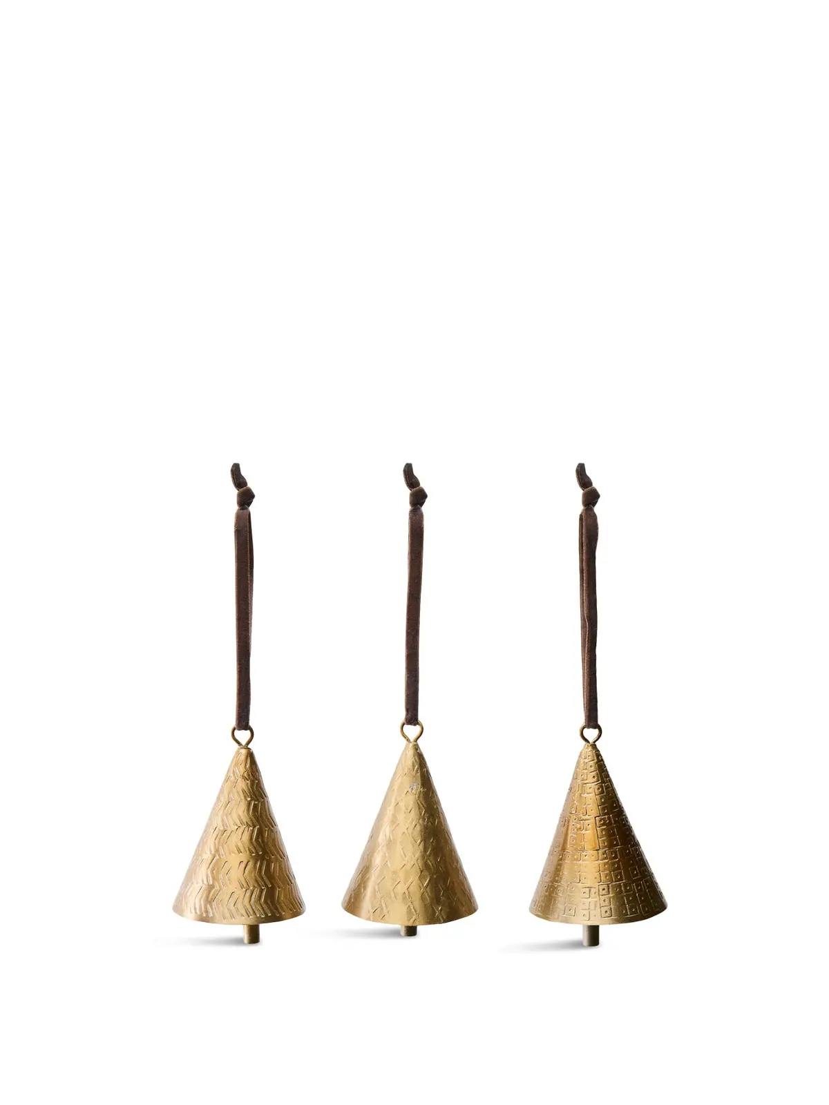 Manya Metal Bell Baubles Christmas Decoration Set Of 3 1