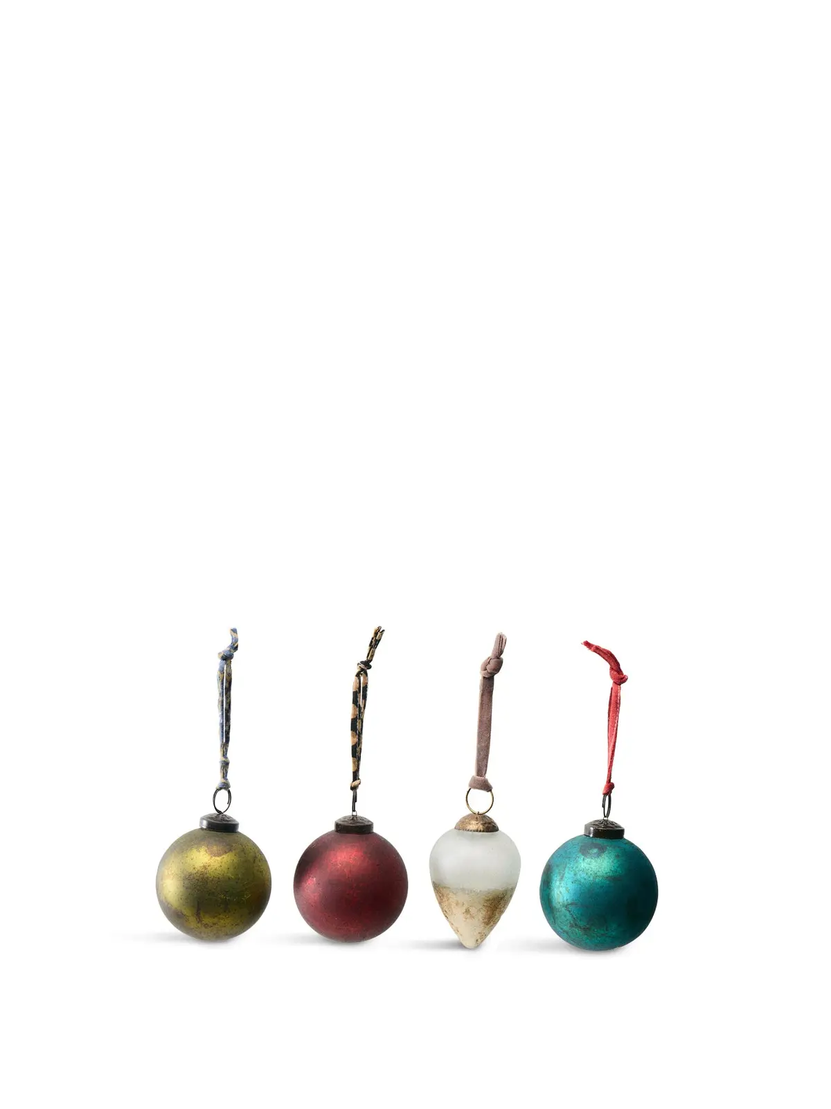Mixed Coloured Baubles Christmas Decoration Set Of 4 1