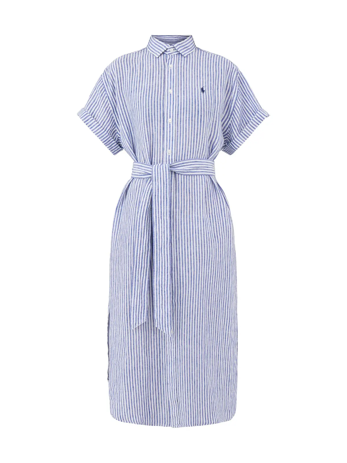 Woven Shirt Dress Dress White-Royal 1
