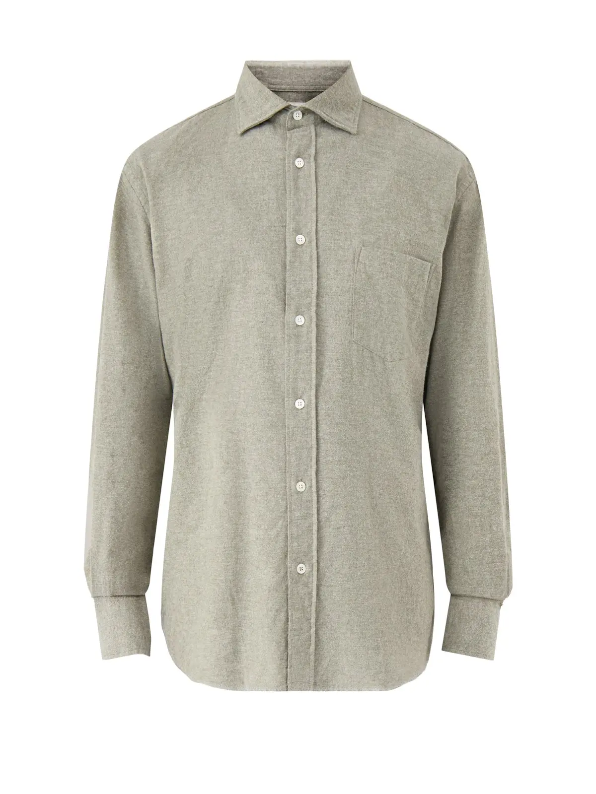 Paul Melange Flannel Woven Shirt Green 1