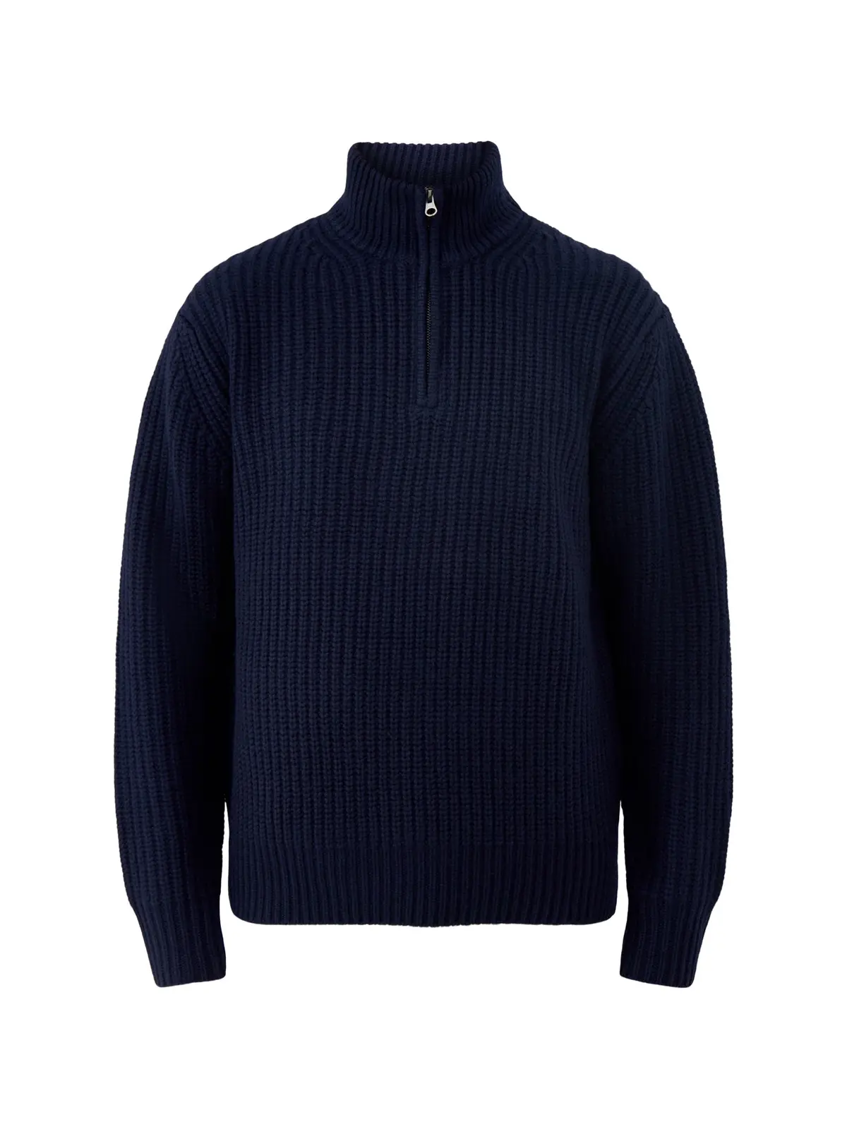 Rib Trucker Men Knitted Pullover Navy 1