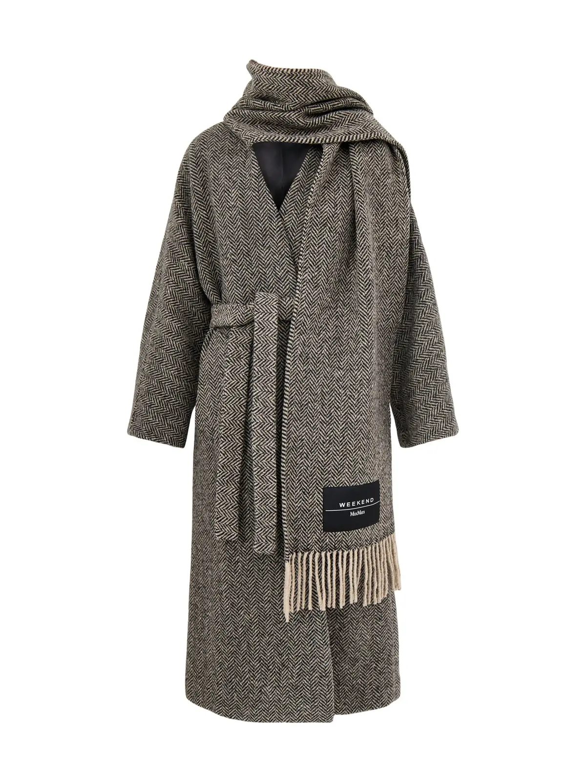 Zenica Coat With Matching Scarf Accessory Black 1
