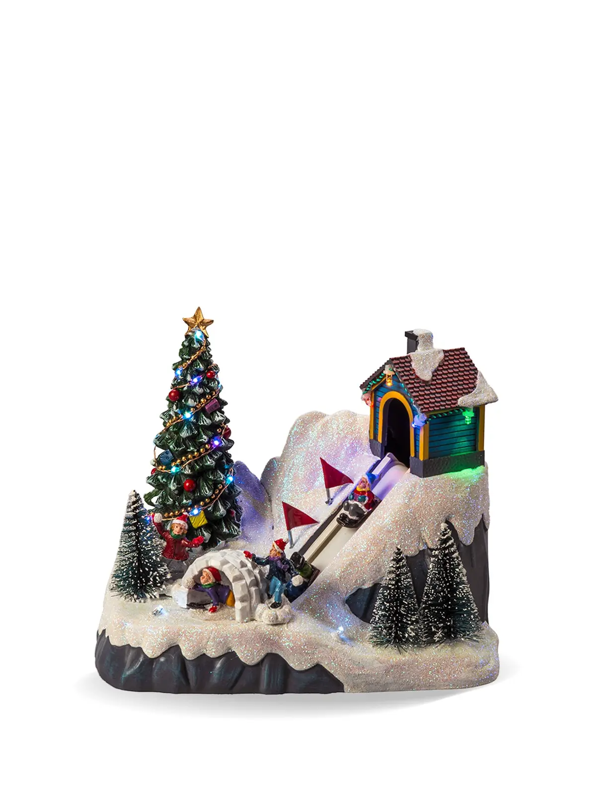 Winter Village Multi-Colour Led Christmas Display With Music & Timer 1