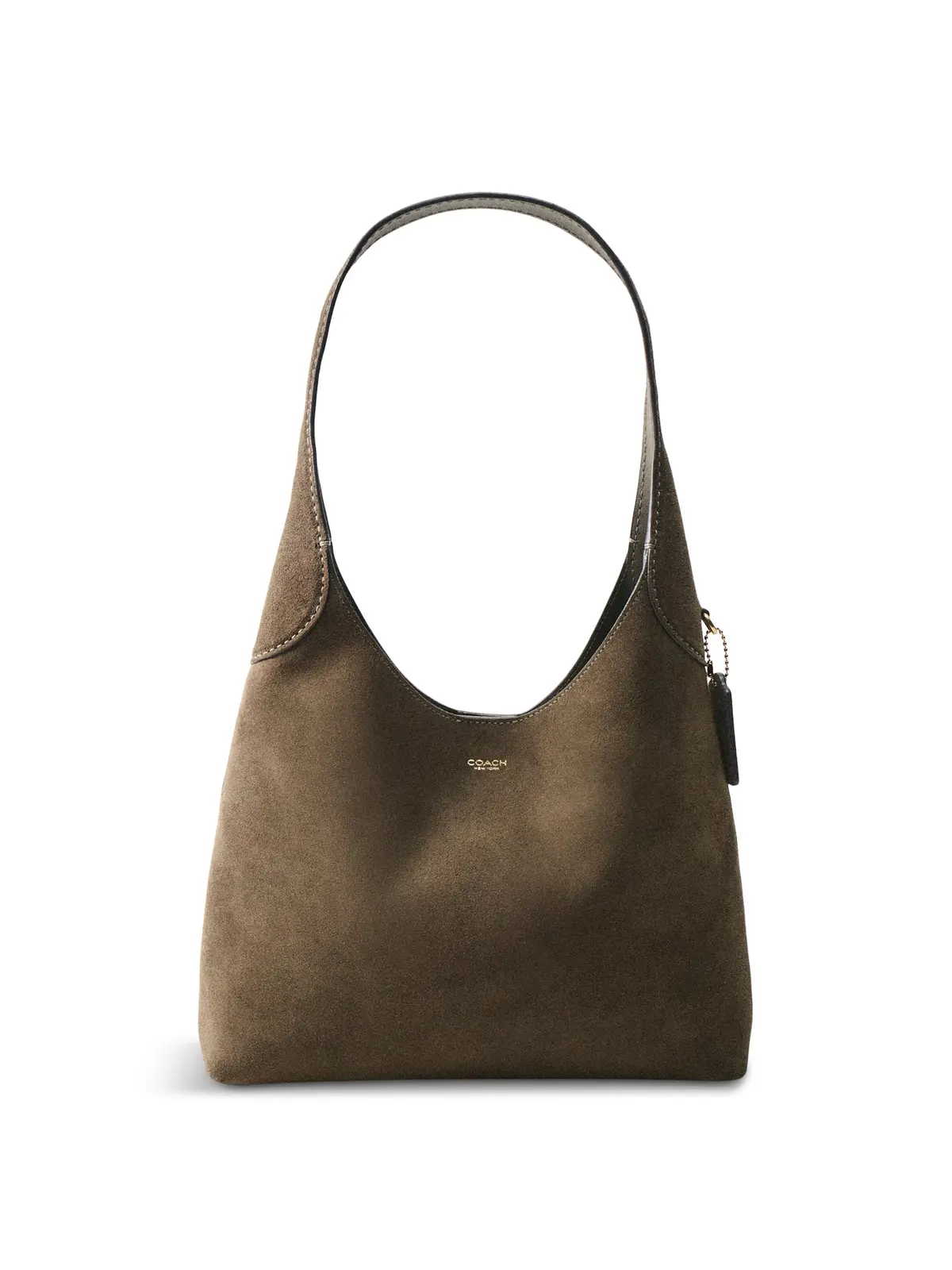 Suede Brooklyn Shoulder Bag 28 Olive 1