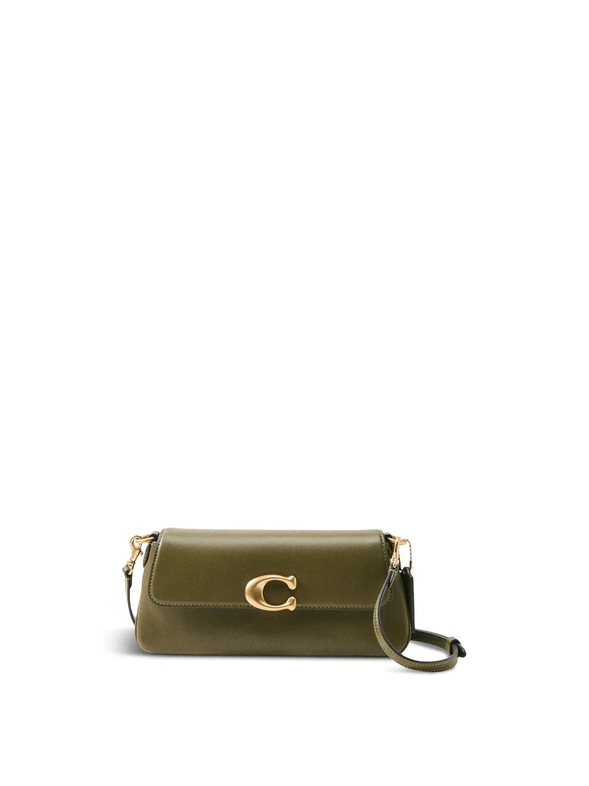 Refined Calf Leather Jet Shoulder Bag Olive 1