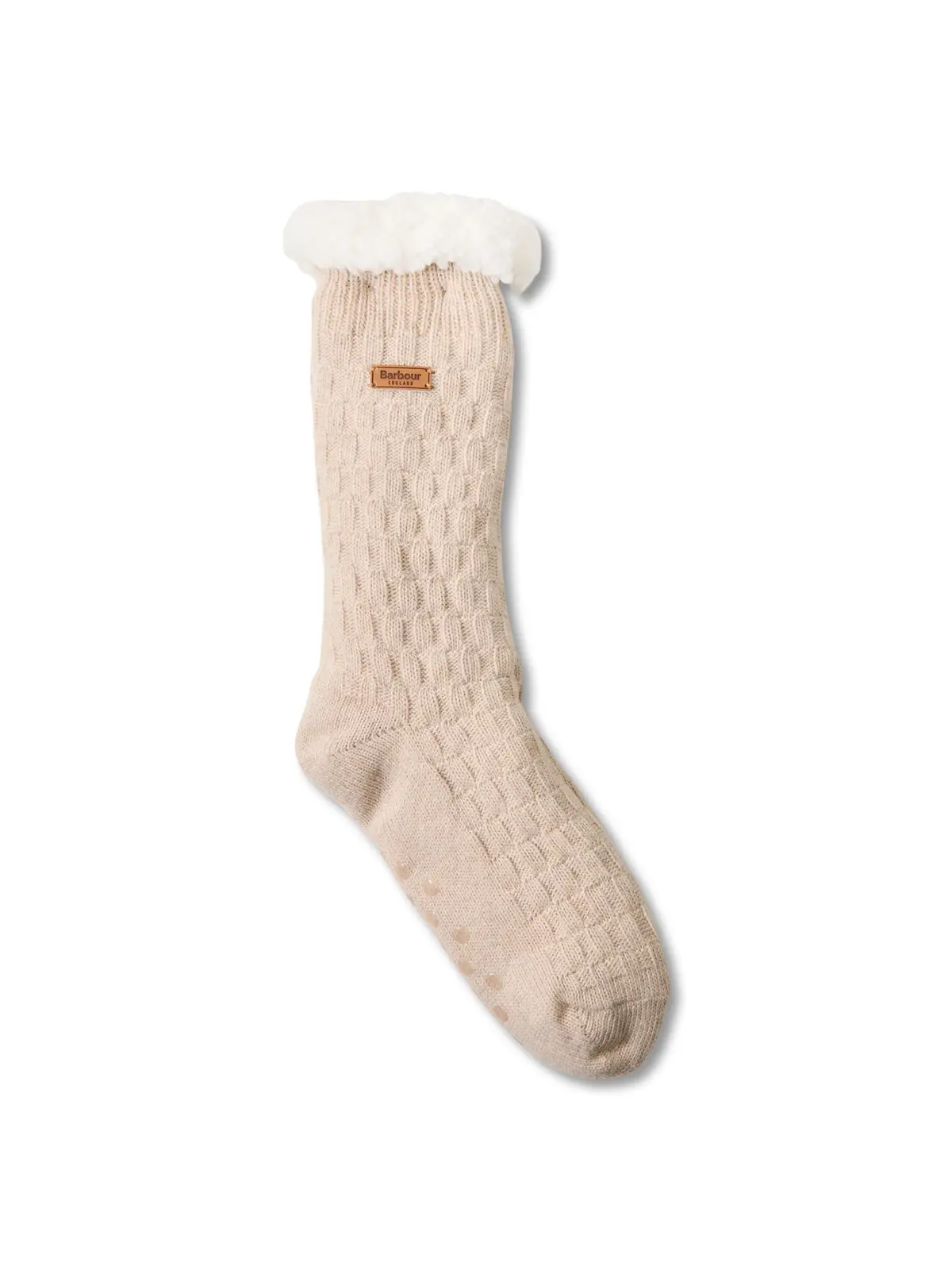 Cable Knit Lounge Socks Oatmeal 1