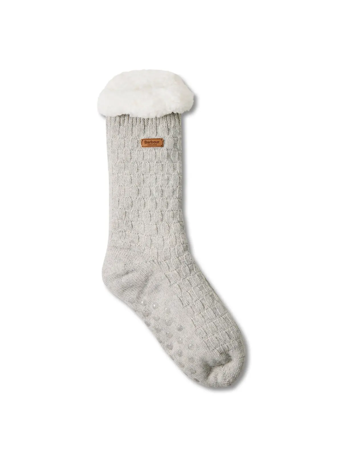 Cable Knit Lounge Socks Light Grey Marl 1