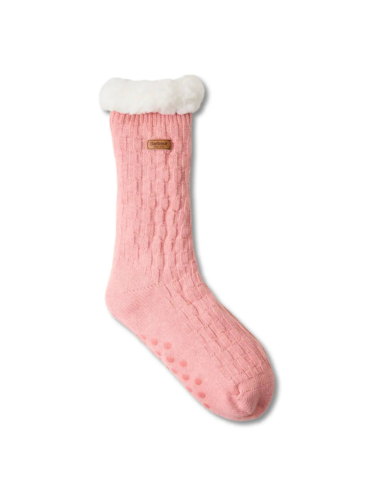 Cable Knit Lounge Socks Dusty Pink 1