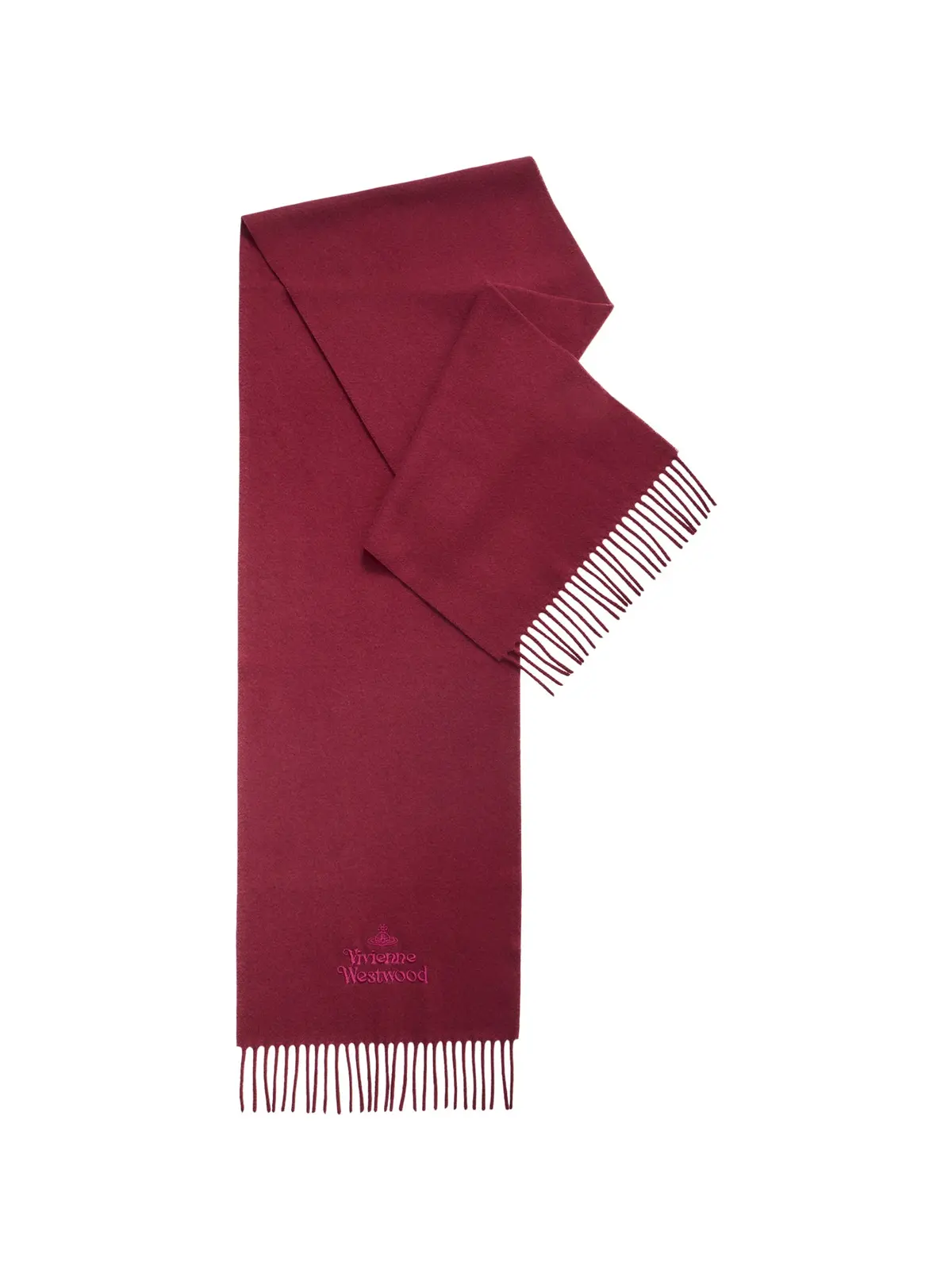 Embroidered Logo Scarf In Burgundy 1