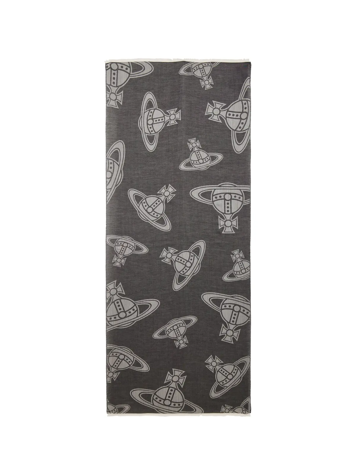 Orb Silk & Wool Mix Stole In Black 1
