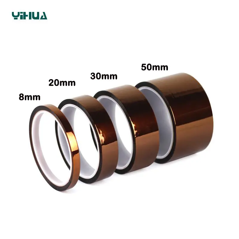 Adhesive Tape 8Mm, 20Mm, 30Mm, 50Mm Bga Welding Tape High Temperature Heat Resistant Polyimide Gold 1