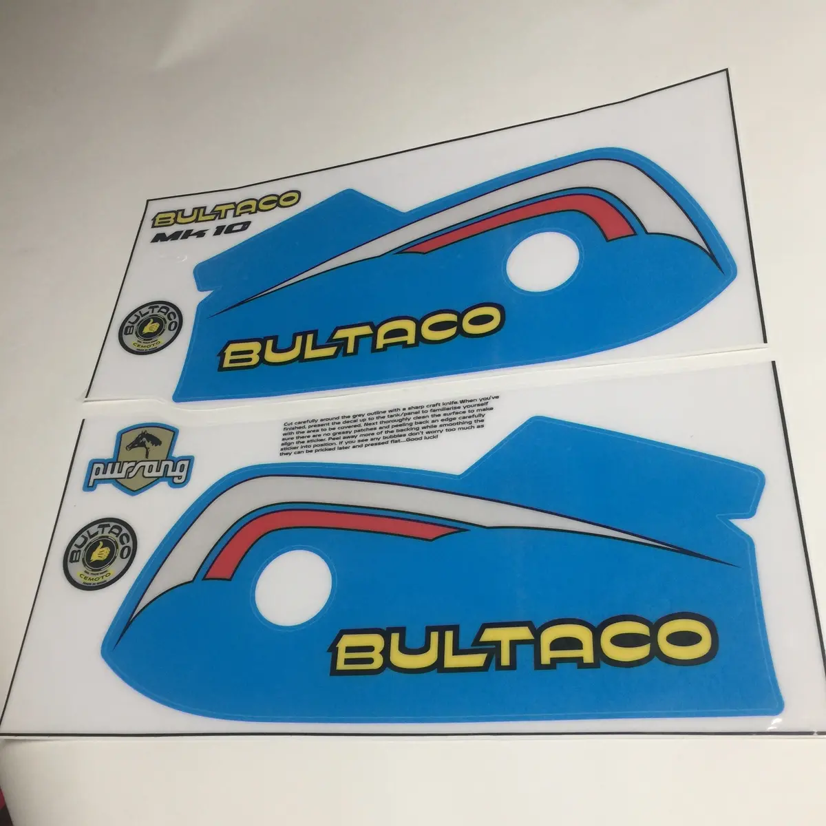 Bultaco, 1977, Pursang 250 Mk10, Reproduced Tank Decal Kit 1