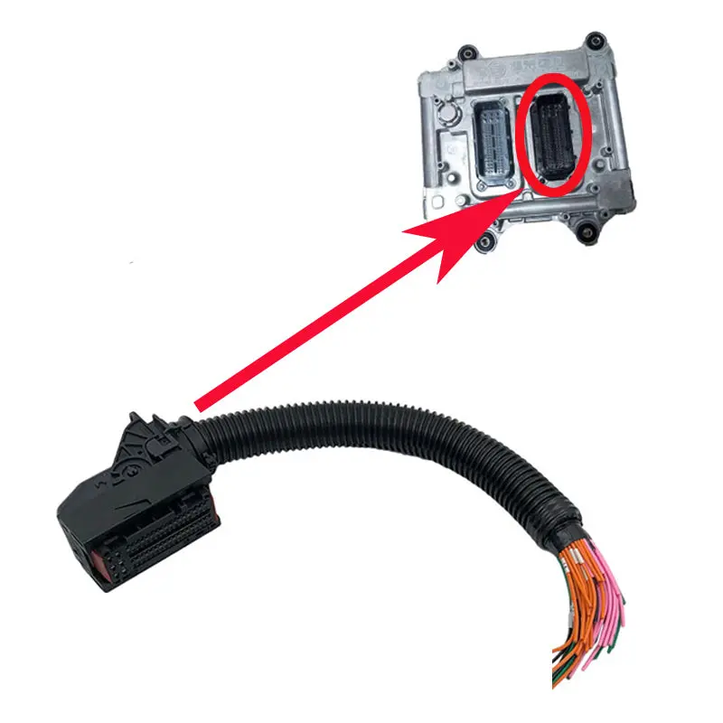 (Black) 76Pin Ecu Connector Plug With Cable Harness For Ram 2500 Diesel Xichai J6 Weichai 612650080075 3601115-91E-52E Ecm 1