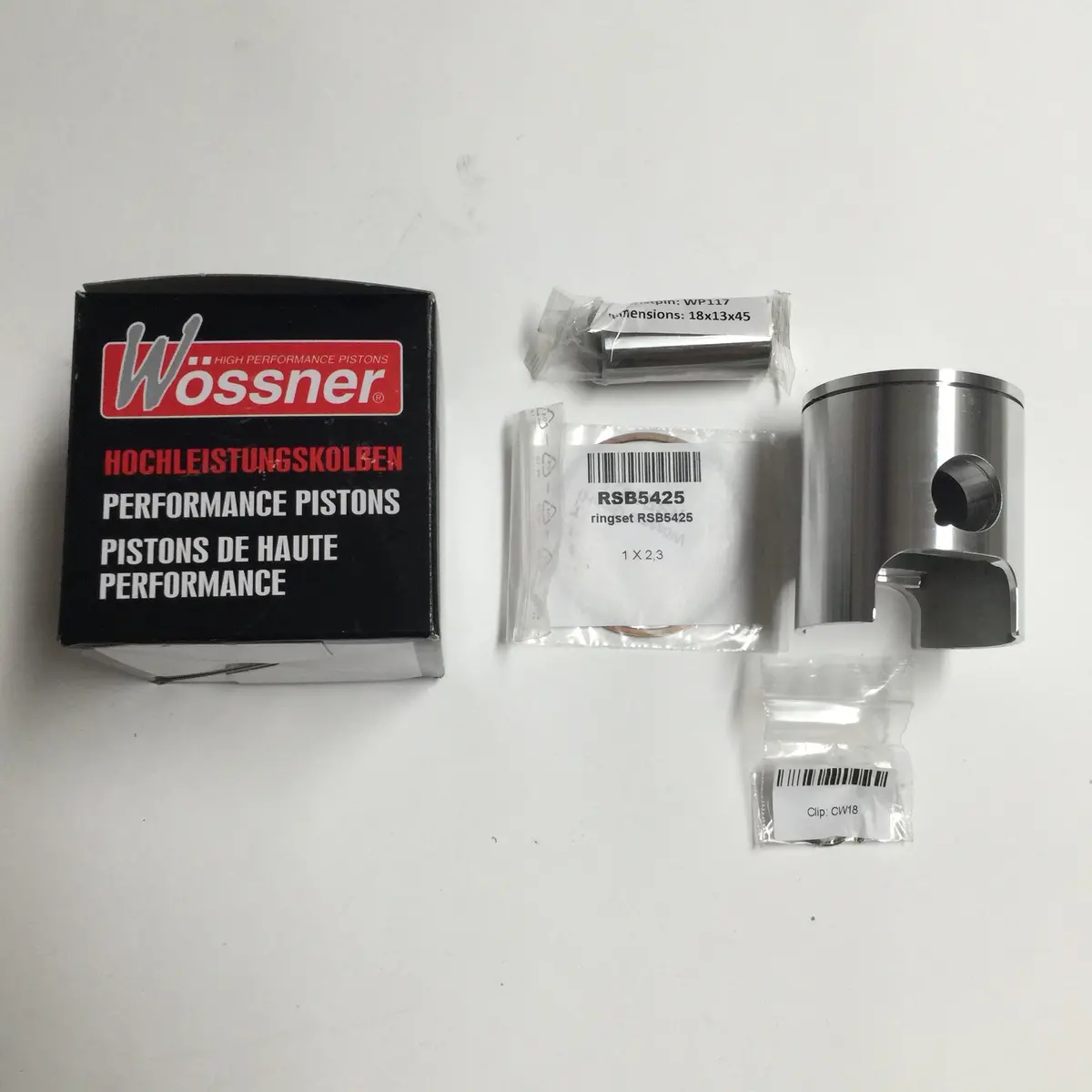 Can Am Piston 125 Cc, 54.50 And 55.0 Mm Bore Size, 1980 Mx6 And 1981-82 Qualifier 4- Wossner Piston For Vintage Rotax 125 Cc Engine Dirt Bikes 1