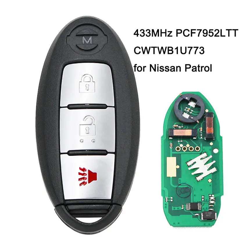 Cwtwb1u825 Cwtwb1u773 Smart Remote Key 433Mhz Pcf7952 Id46 Chip For Nissan Patrol Juke Cube Micra Armada 3 Button 1