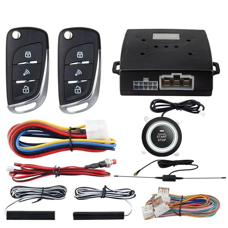 12V Car Alarm System Pke Passive Keyless Entry Remote Engine Start Security Alarm Push Button Start Auto Central Lock 1