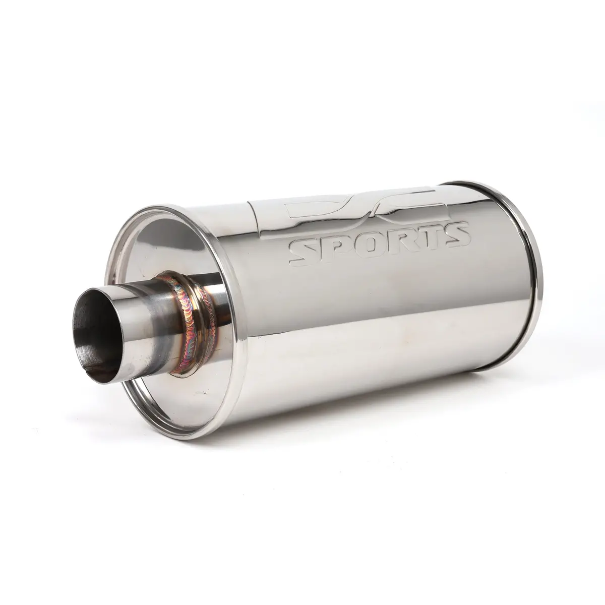 Dc Sports Universal Round Muffler 2.5" Inlet / 2.5" Outlet 1