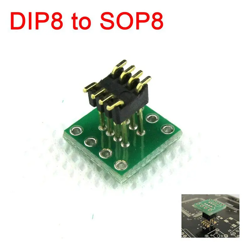 2Pcs Dip8 To Sop8 Adapter Soic8 Socket Pcb 1.27Mm / 2.54Mm Adapter 8Pin Sound Card Upgrade Converter Board F/ Op Amp 1