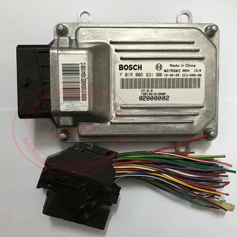 Ecu Connector Harness With New Bosch Me7.8.0 Ecu F01r00d631 (F 01R 00D 631) Tz0136101000 For Sgmw Wuling, Autocraft Stj6400a 1