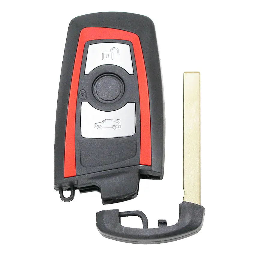 Fem Keyless Full Smart Remote Car Key Fob 3 Buttons 433.2Mhz Pcf7953p Red For Bmw F Series 2013 2014 2015 2016 3 Series F30 1