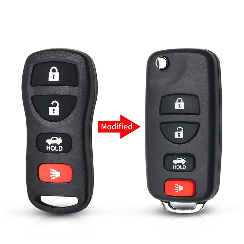 Flip Remote Key Shell Case For Infiniti G35 I35 350Z Nissan Sentra Altima Maxima 4 Button 1