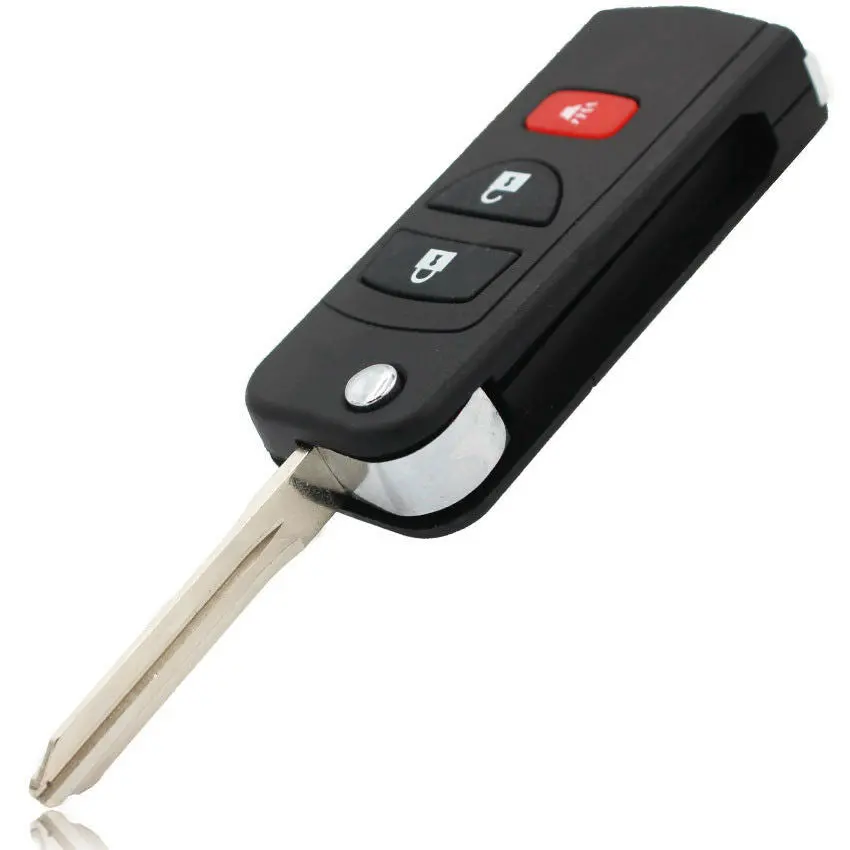 Flip Remote Key Shell Case For Infiniti Qx4 Nissan Pathfinder Titan Versa 3 Button 1