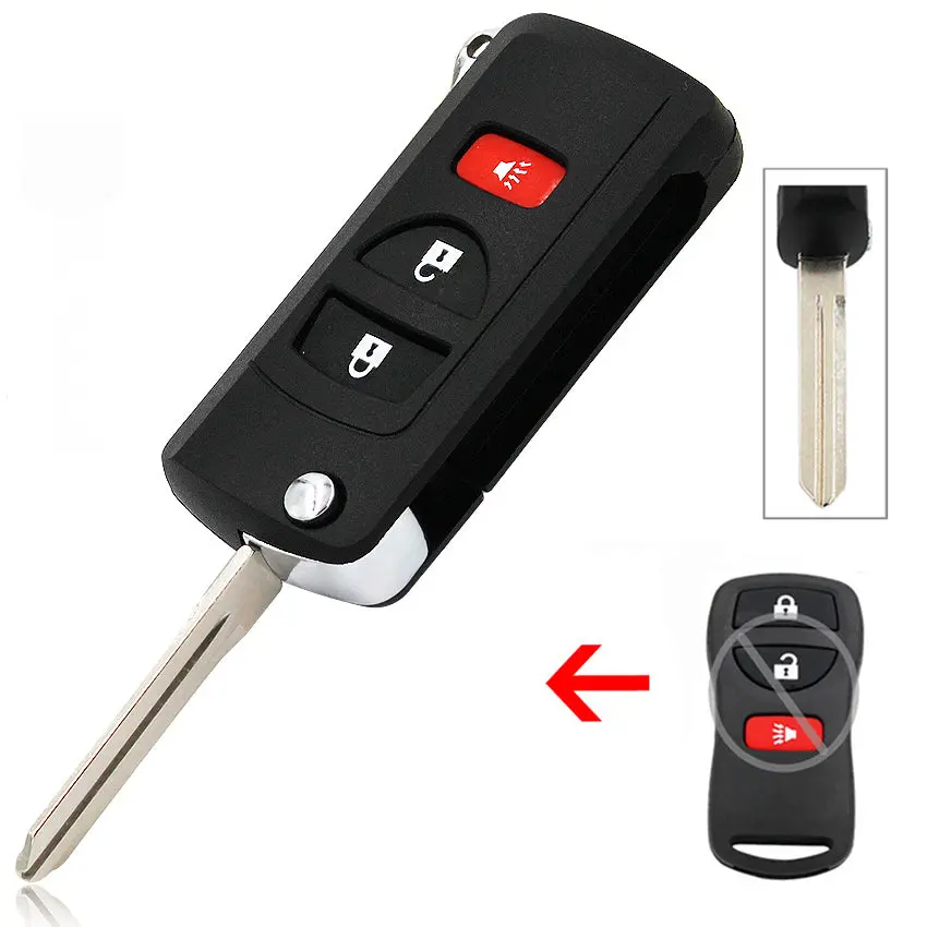 Flip Remote Key Shell Case For Nissan Quest Murano 3 Button 1