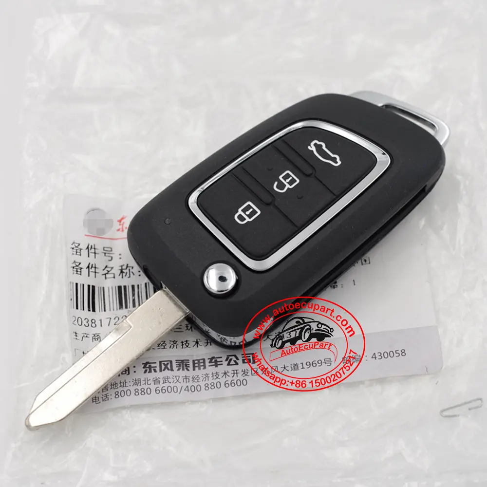 Flip Remote Key 315Mhz 4D Chip 3 Button For Dongfeng Dfsk Ax3 A30 1