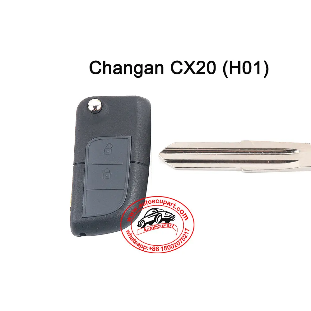Flip Remote Key 433Mhz 2 Button For Changan Cx20 (Atech H01) 1