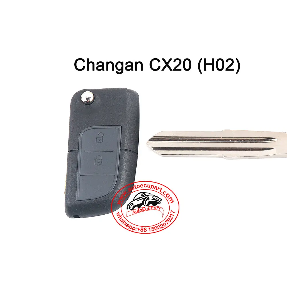 Flip Remote Key 433Mhz 2 Button For Changan Cx20 (Cjae H02) 1